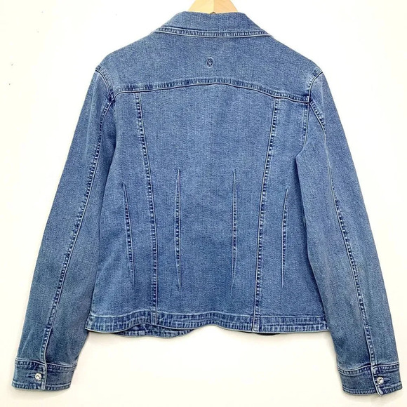 Christine Alexander Denim Fitted Jean Jacket Swarovski Crystals Women's Medium - Picture 4 of 9